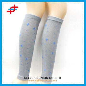 Hot star patterned lady's cotton knitted beautiful leg warmers socks